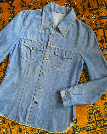 Vintage 1970s Blue Denim Shirt