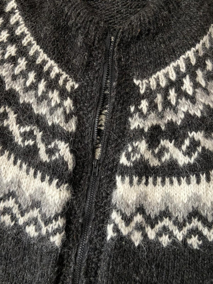 Vintage 1970s Grey Nordic Chunky Cardigan
