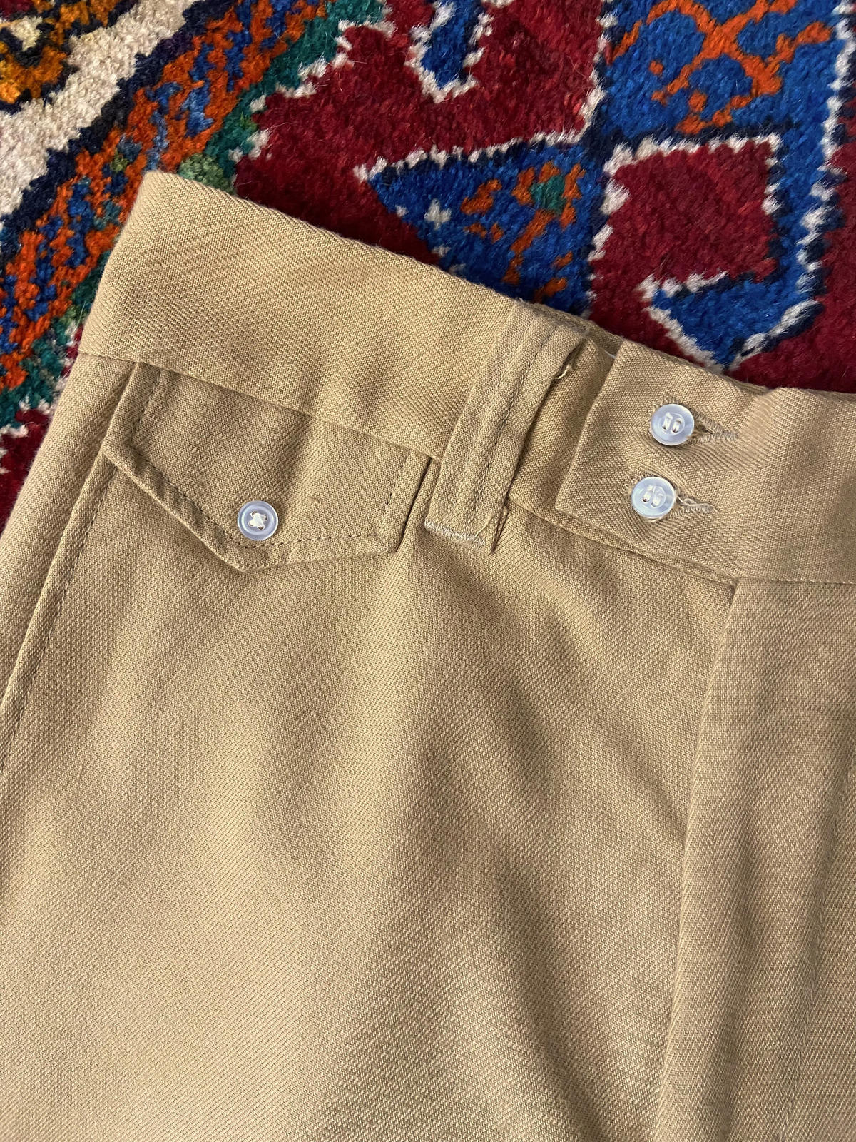 Vintage 1970s Beige Flared Trousers W29 / L31.5
