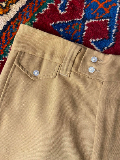 Vintage 1970s Beige Flared Trousers W29 / L31.5