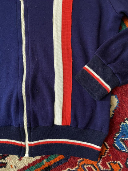 Vintage 1970s Red & Navy Crewneck Tracktop