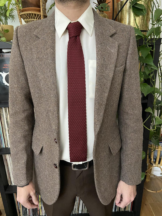 Burgundy Woven Square End Tie