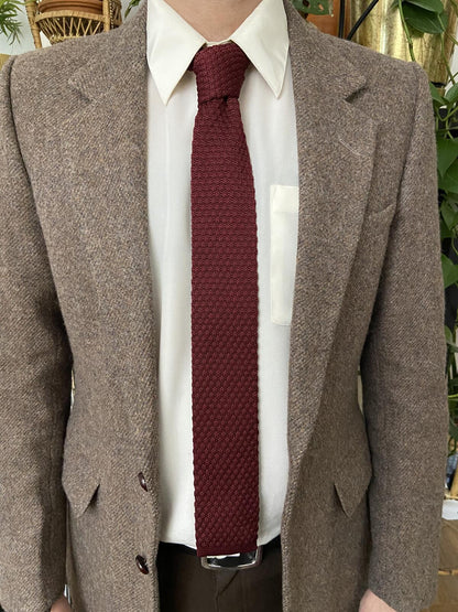 Burgundy Woven Square End Tie