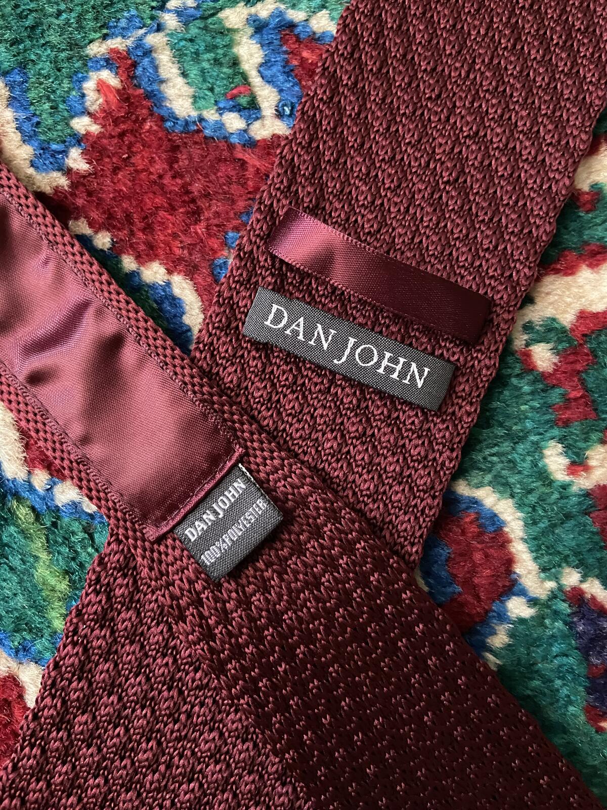 Burgundy Woven Square End Tie