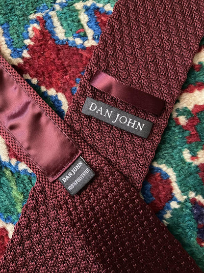 Burgundy Woven Square End Tie