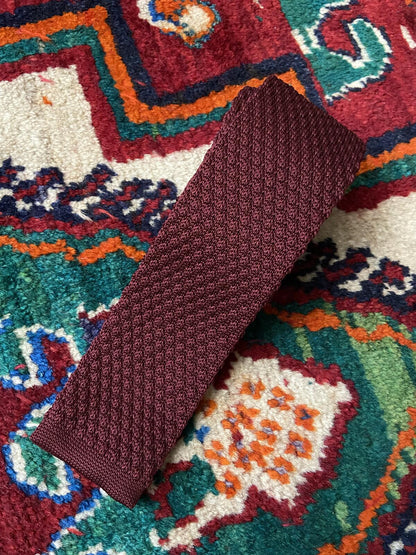 Burgundy Woven Square End Tie