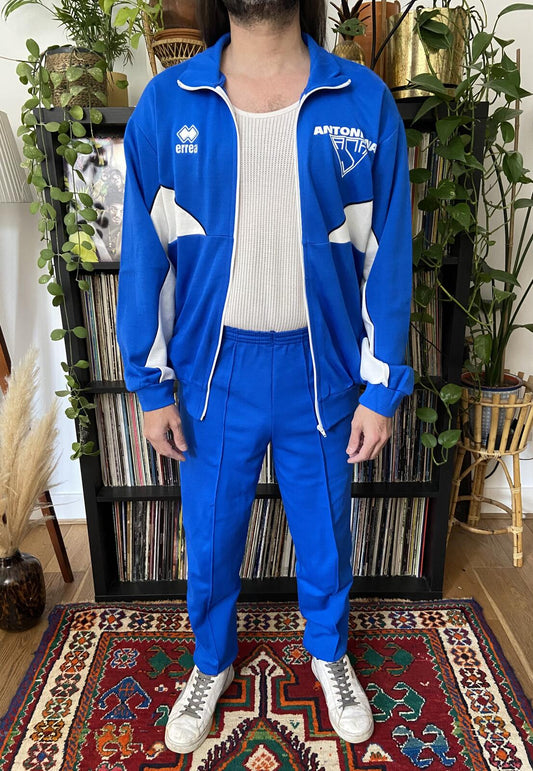 Vintage 1980s Blue Italian Deadstock Football Tracksuit
