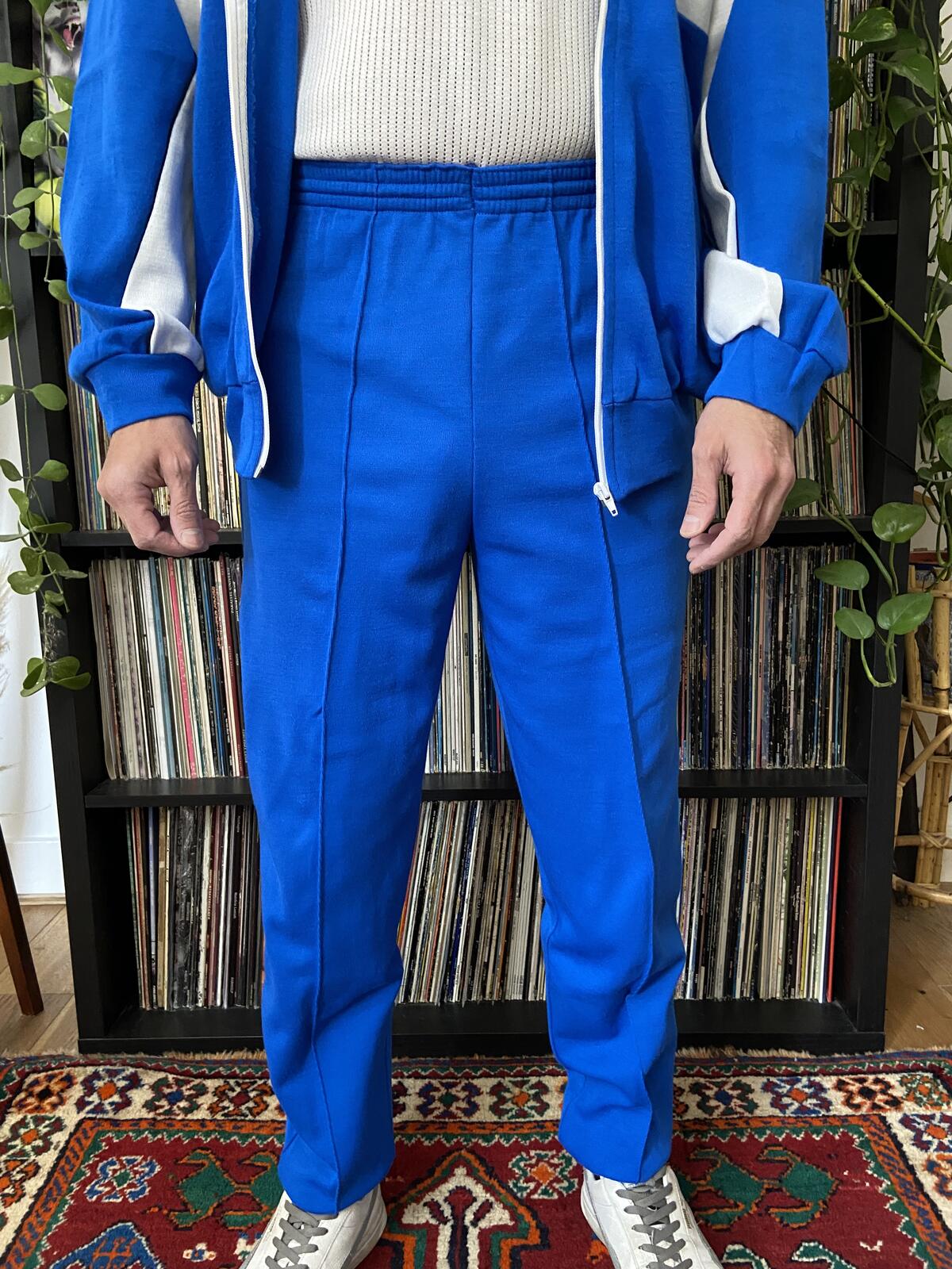 Vintage 1980s Blue Italian Deadstock Football Tracksuit