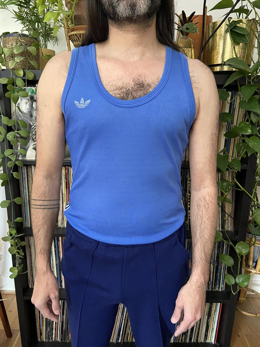 Vintage 1970s Blue Adidas Vest