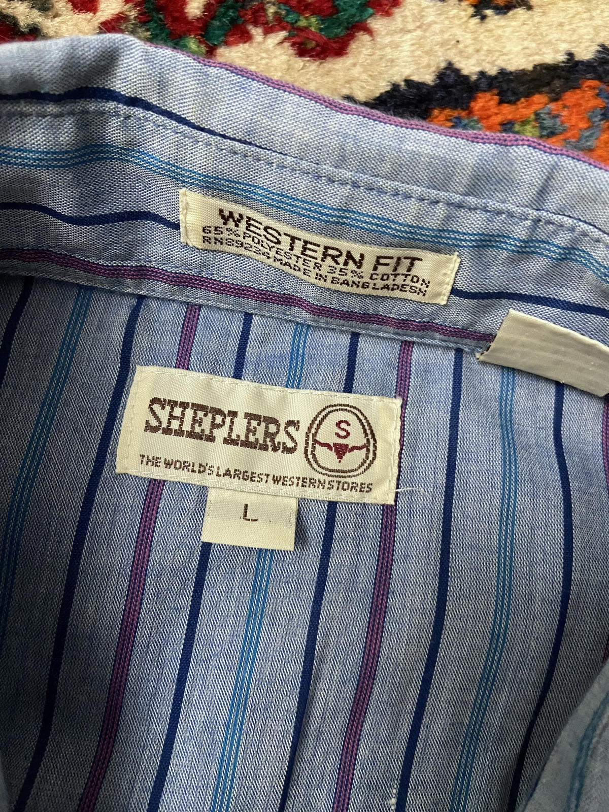 Vintage Blue Short Sleeve Western Shirt
