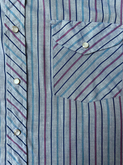 Vintage Blue Short Sleeve Western Shirt