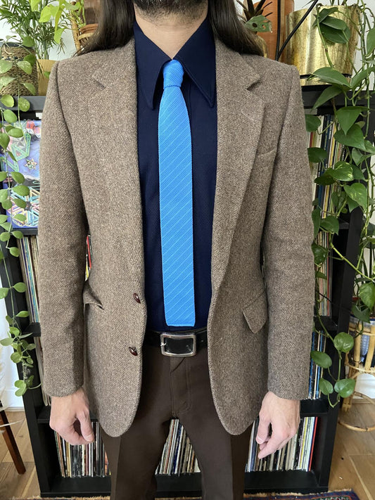 Vintage 1970s Blue Square End Tie