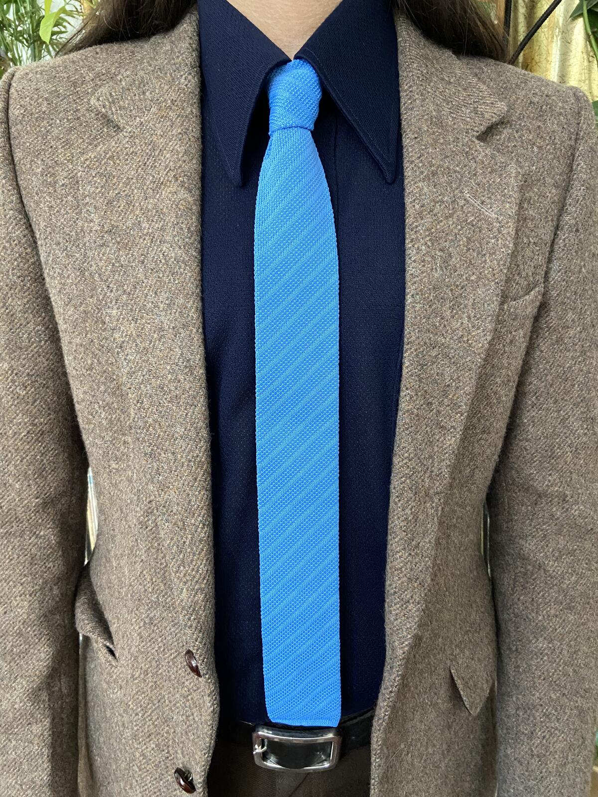 Vintage 1970s Blue Square End Tie