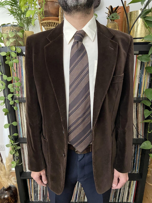 Vintage 1970s Pierre Cardin Brown Silk Kipper Tie