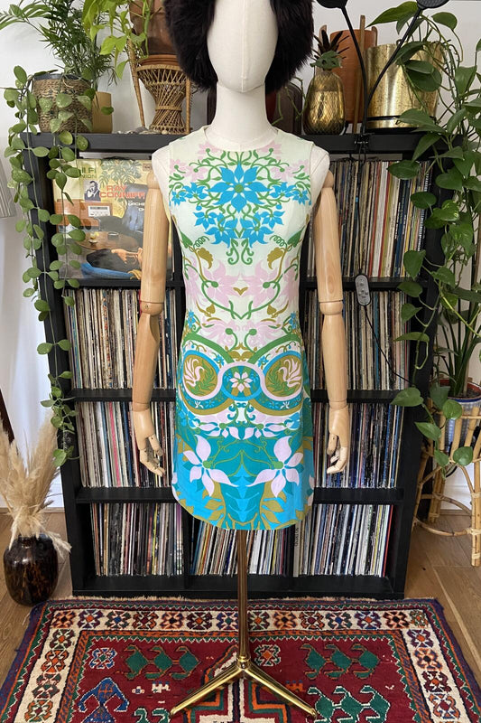 Vintage 1960s Psychedelic Pattern Shift Dress