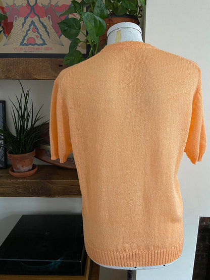 Vintage 1980s Orange Knit Top