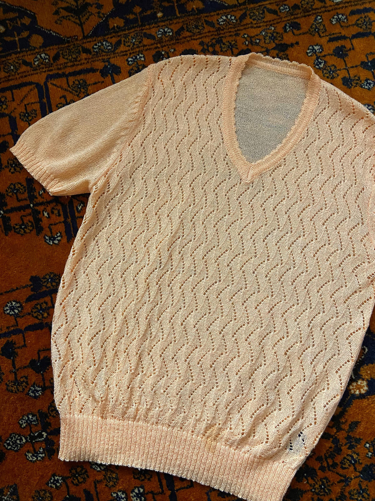 Vintage 1980s Orange Knit Top
