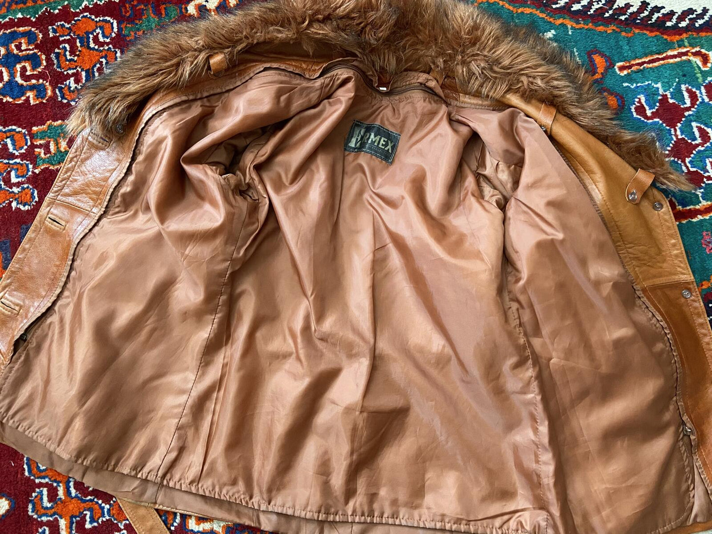 Vintage 1970s Tan Leather Penny Lane Jacket