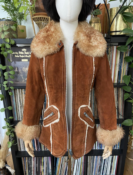 Vintage 1960s Tan Suede Penny Lane Jacket