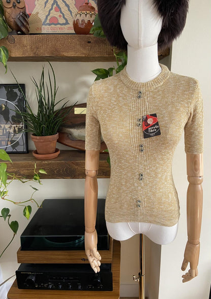 Vintage 1970s Mustard Deadstock Knit Top