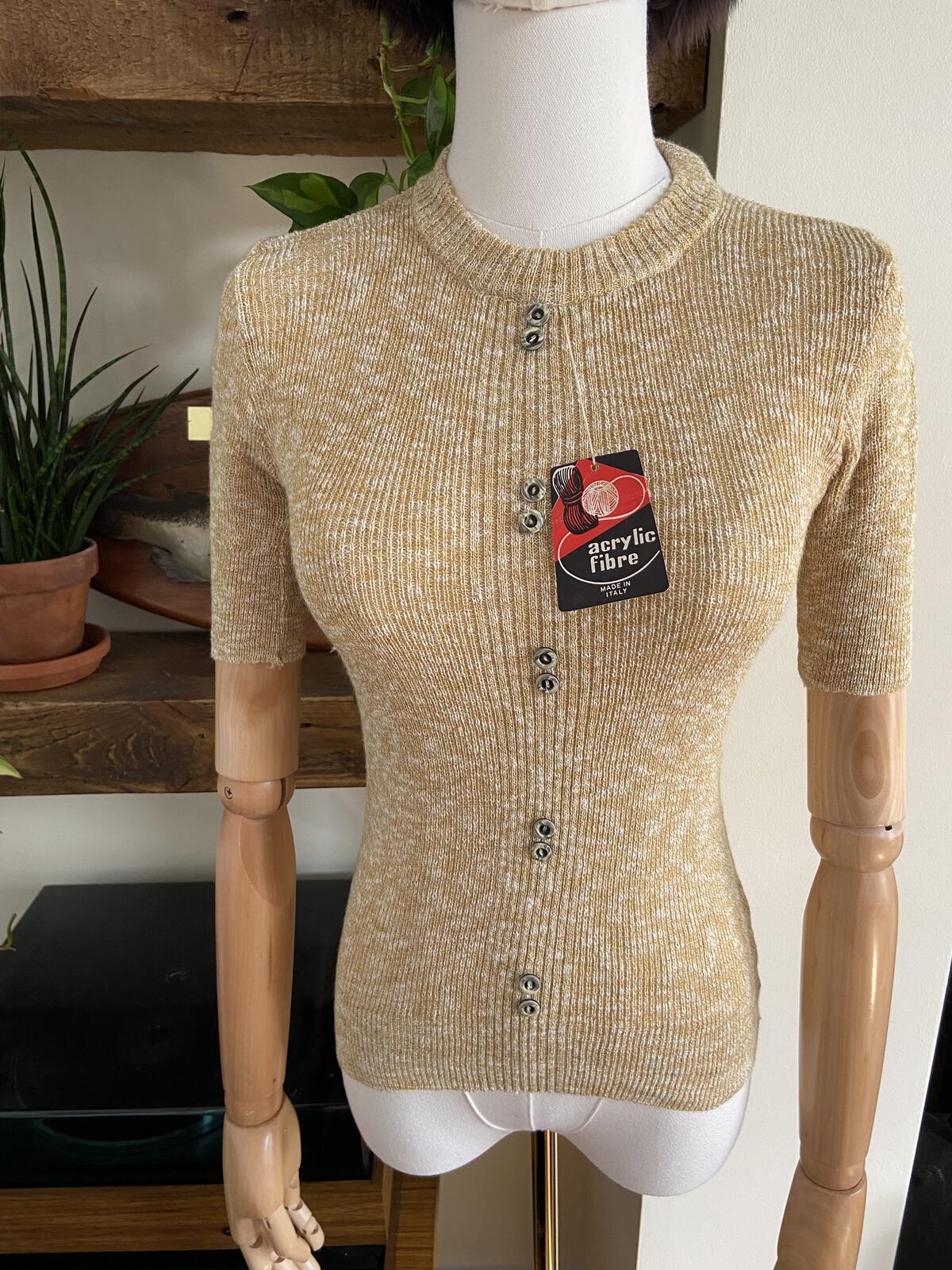 Vintage 1970s Mustard Deadstock Knit Top