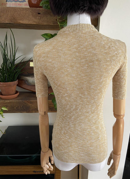 Vintage 1970s Mustard Deadstock Knit Top
