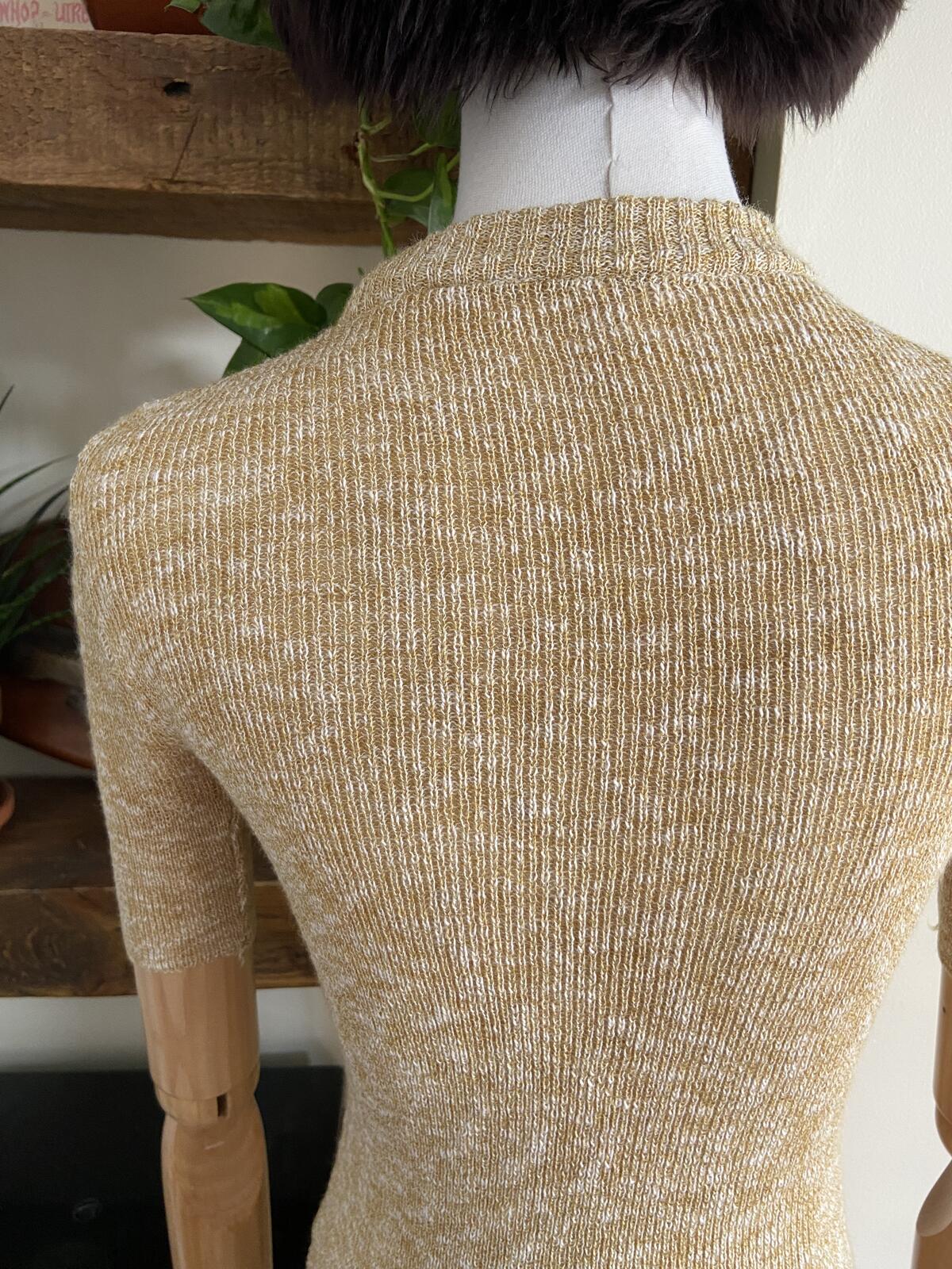 Vintage 1970s Mustard Deadstock Knit Top