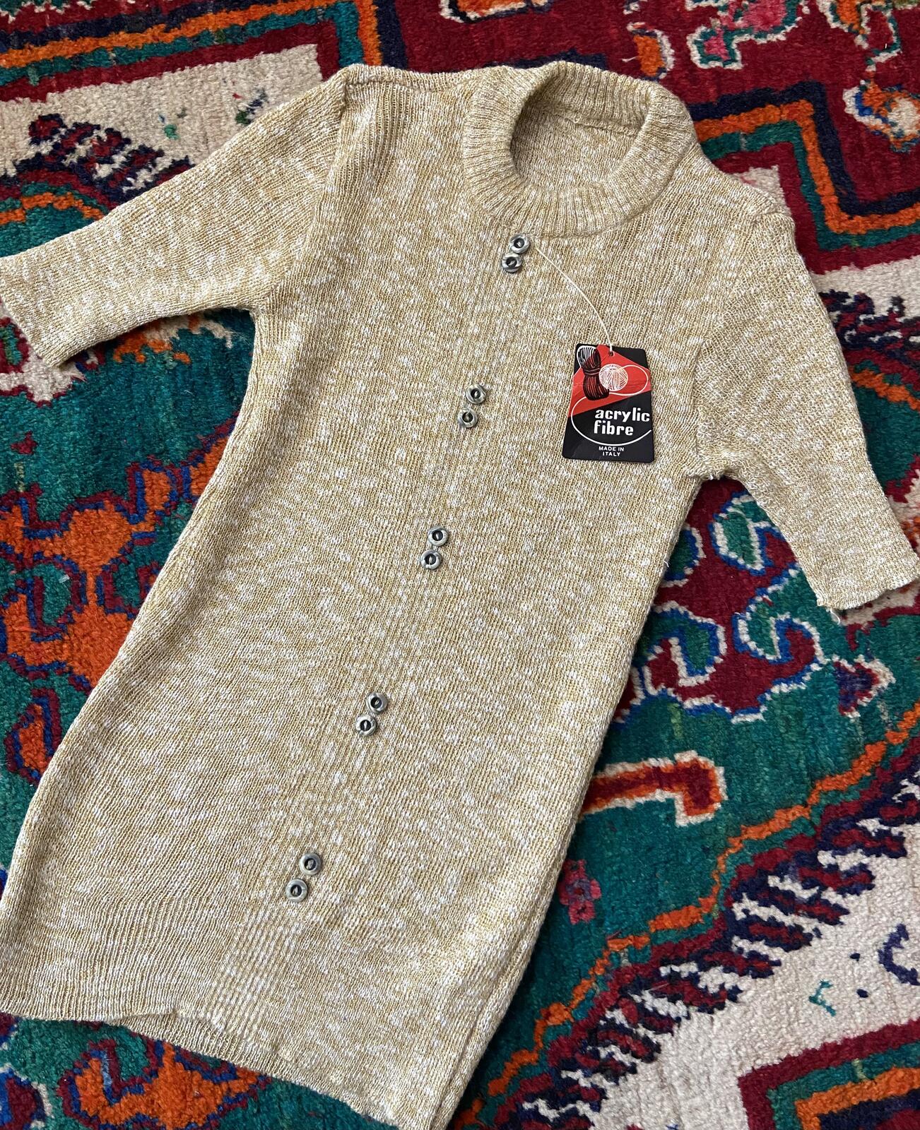 Vintage 1970s Mustard Deadstock Knit Top