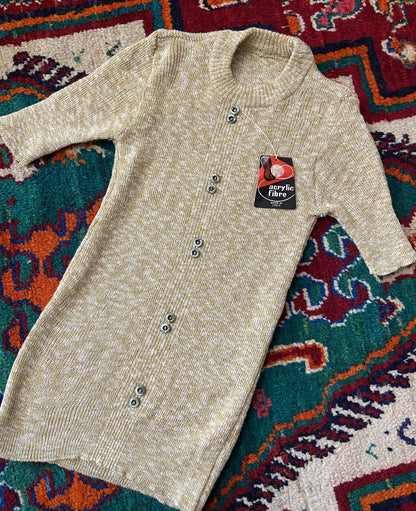 Vintage 1970s Mustard Deadstock Knit Top