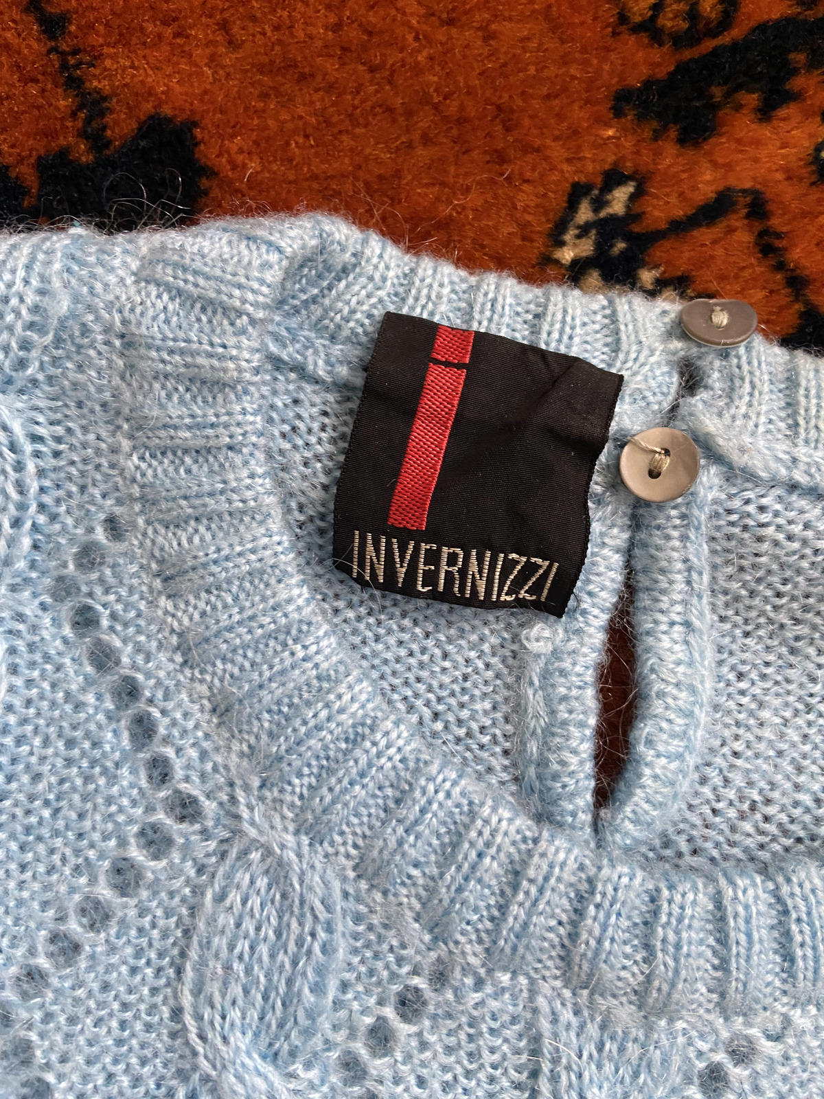 Vintage Pale Blue Short Sleeve Knit Top
