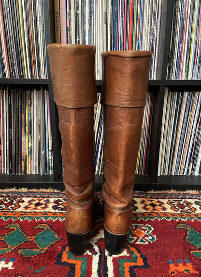 Vintage 1970s Black Label Frye Campus Boots UK 5.5