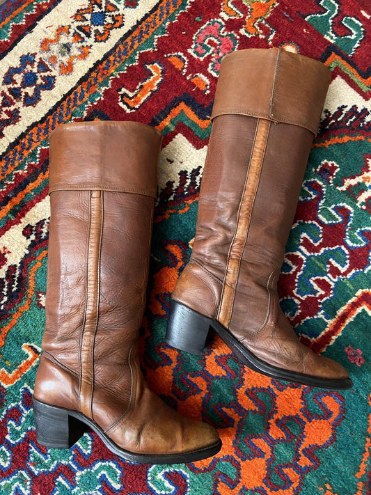 Vintage 1970s Black Label Frye Campus Boots UK 5.5