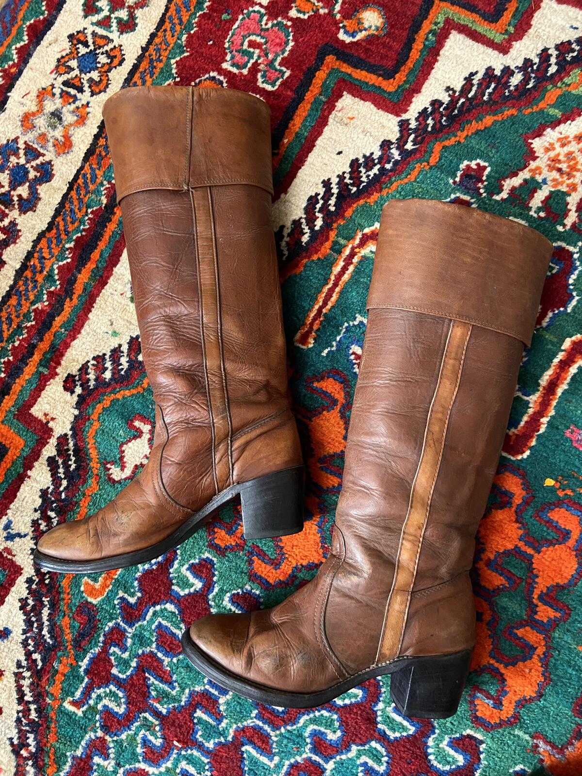 Vintage 1970s Black Label Frye Campus Boots UK 5.5
