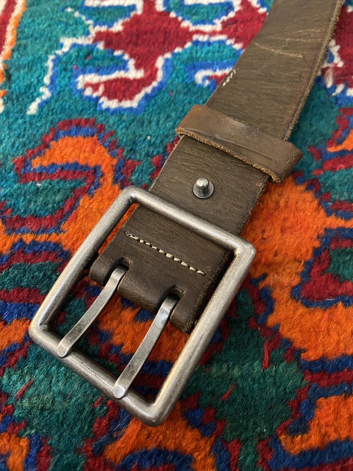 Vintage Chunky Double Prong Belt