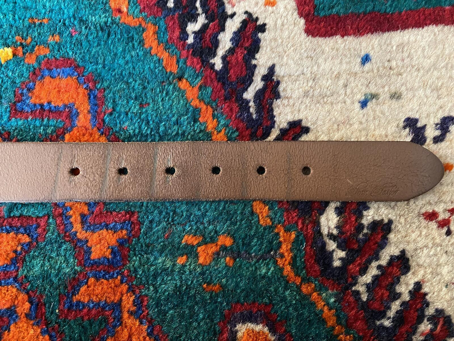 Vintage Brown Leather Rectangle Buckle Belt