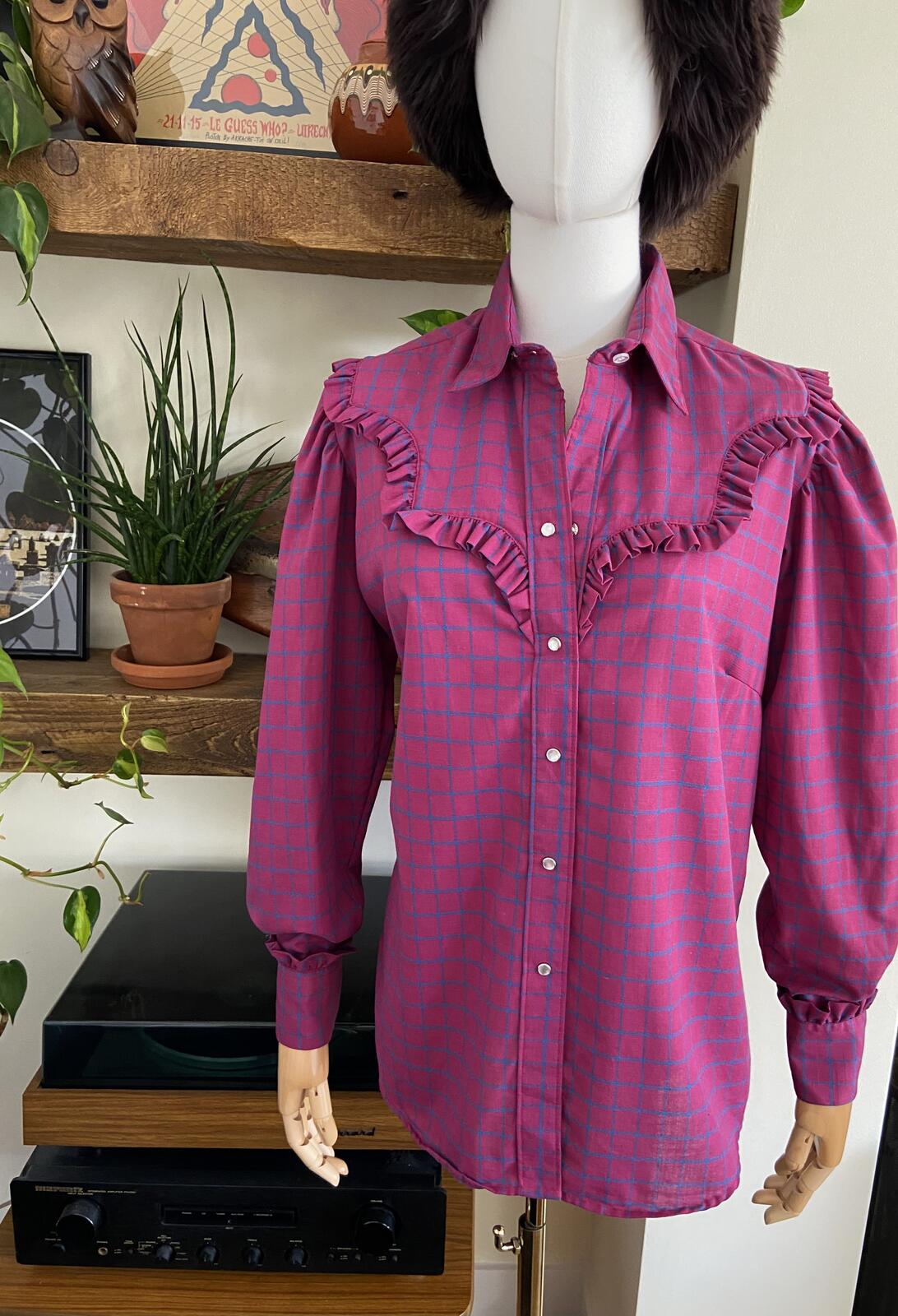 Vintage 1970s Rockmount Ranch Wear Western Prairie Blouse