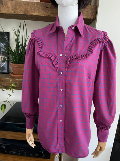Vintage 1970s Rockmount Ranch Wear Western Prairie Blouse