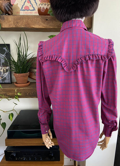 Vintage 1970s Rockmount Ranch Wear Western Prairie Blouse
