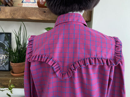 Vintage 1970s Rockmount Ranch Wear Western Prairie Blouse