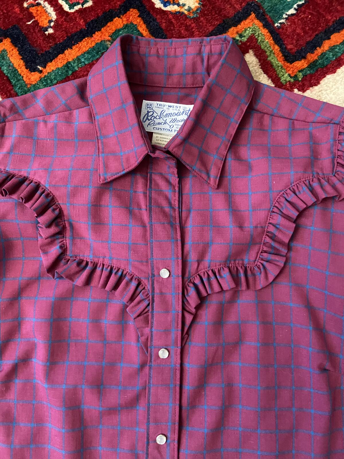 Vintage 1970s Rockmount Ranch Wear Western Prairie Blouse