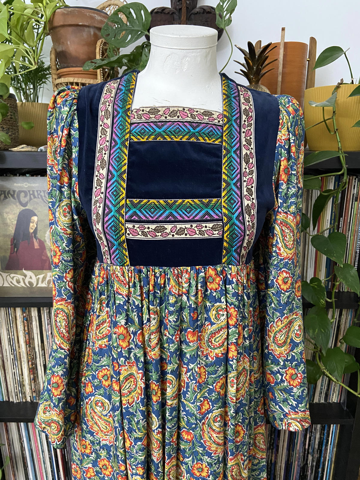 Vintage 1970s Rare Pret A Porter Afghan Dress