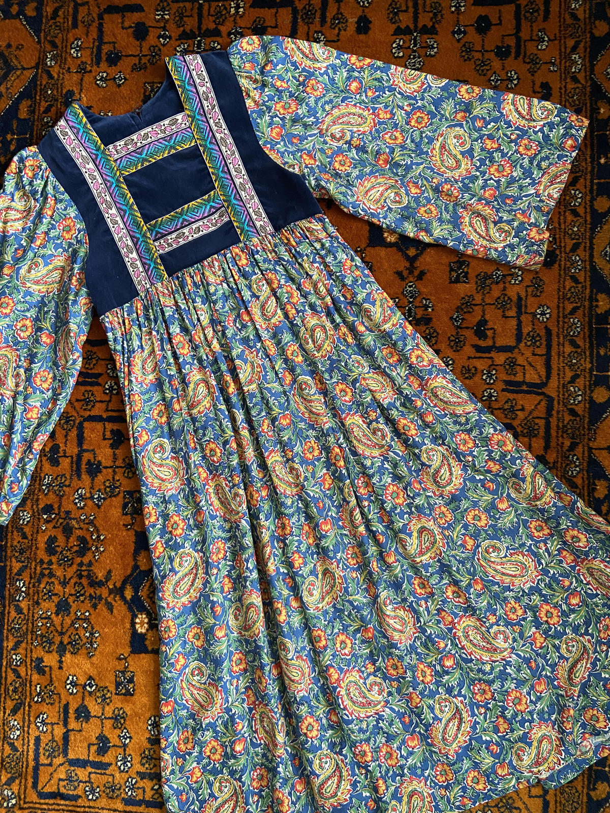 Vintage 1970s Rare Pret A Porter Afghan Dress
