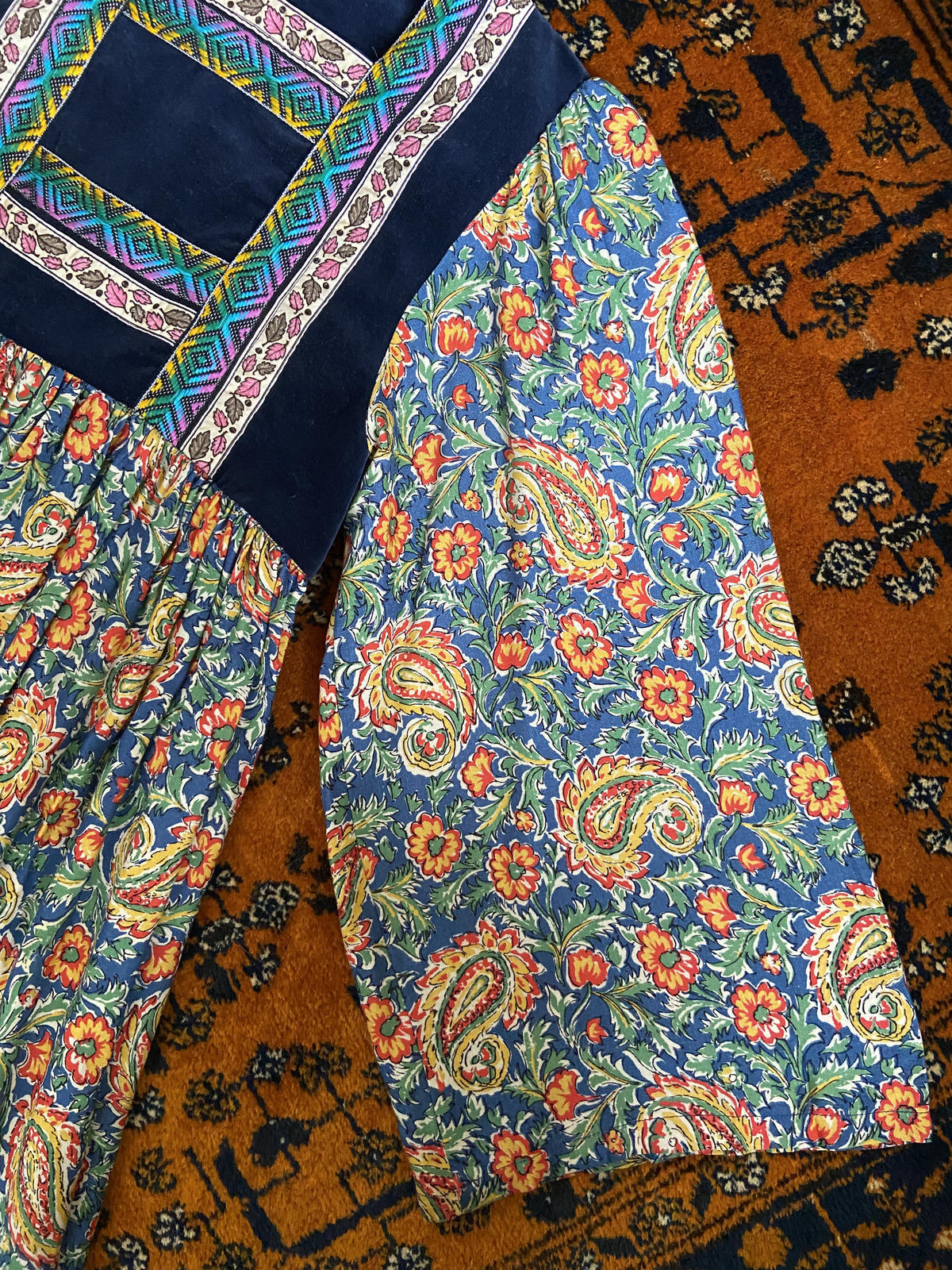 Vintage 1970s Rare Pret A Porter Afghan Dress
