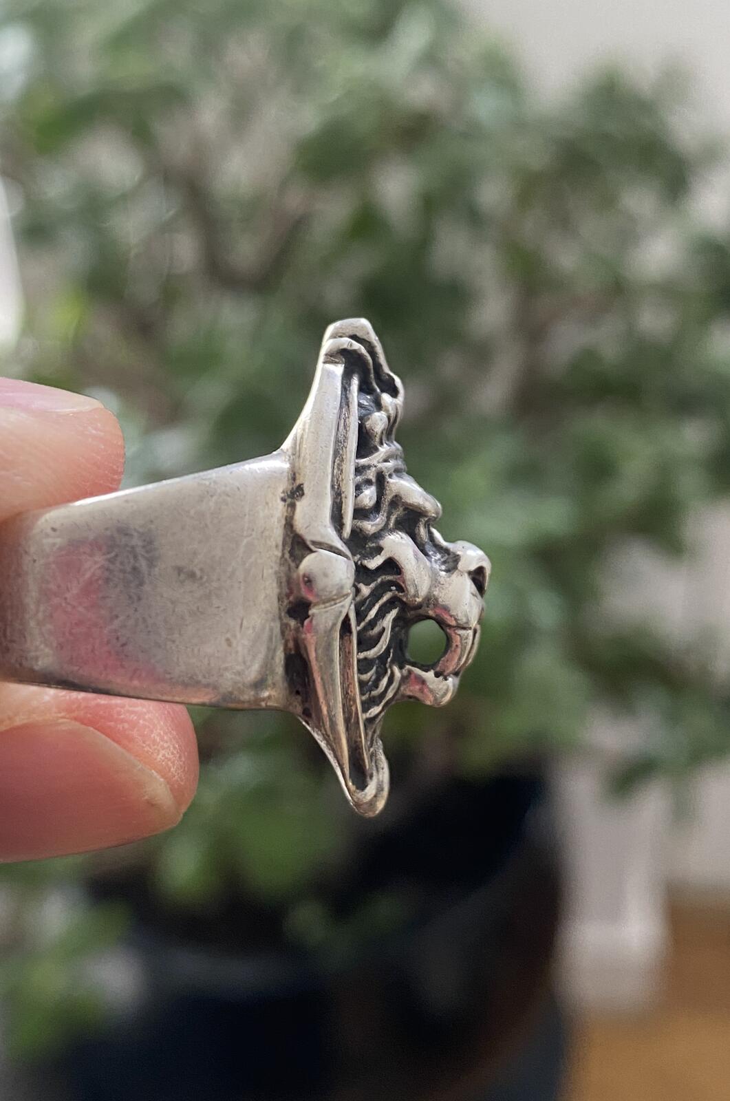 Chunky Sterling Silver Lion's Head Ring