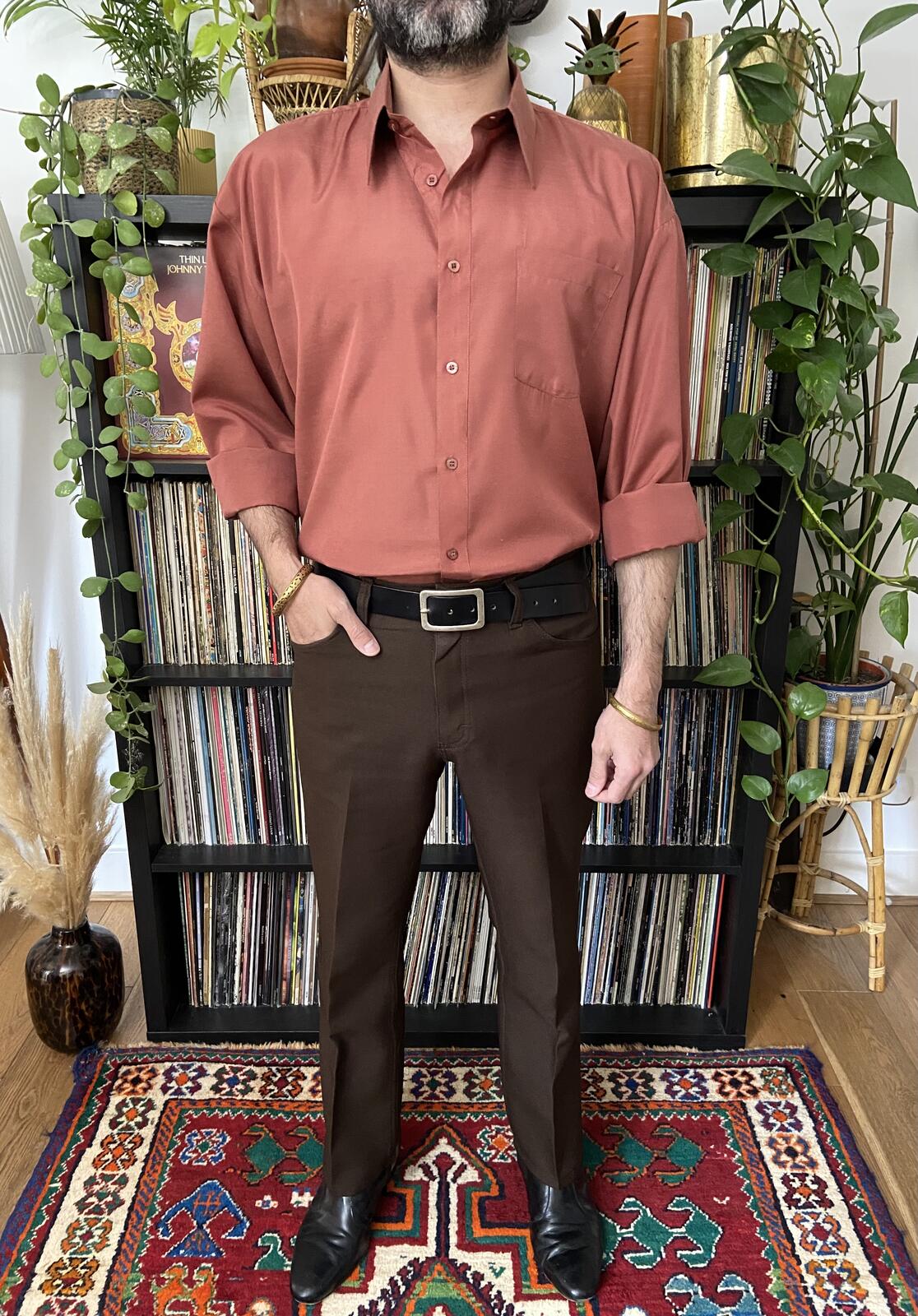 Vintage 1970s XXL Terracotta Shirt