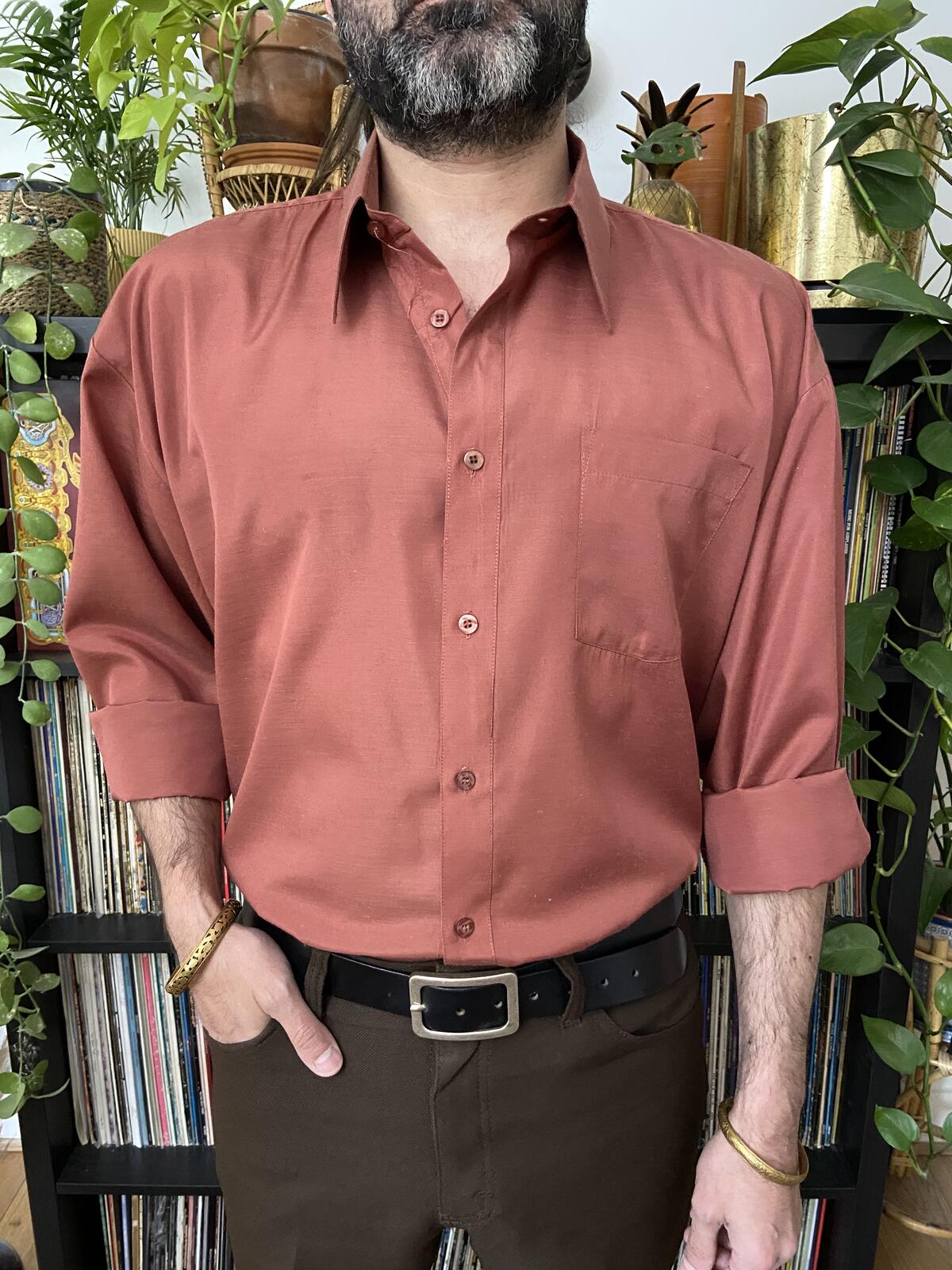 Vintage 1970s XXL Terracotta Shirt