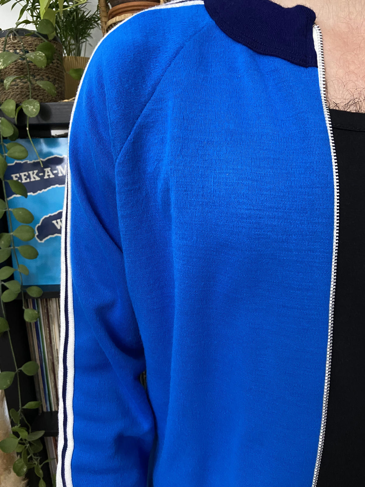 Vintage 1970s Blue Roundneck Track Top