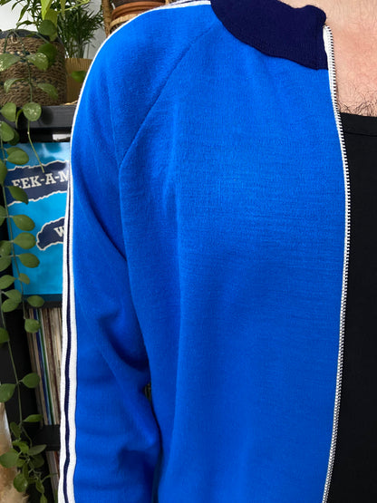 Vintage 1970s Blue Roundneck Track Top