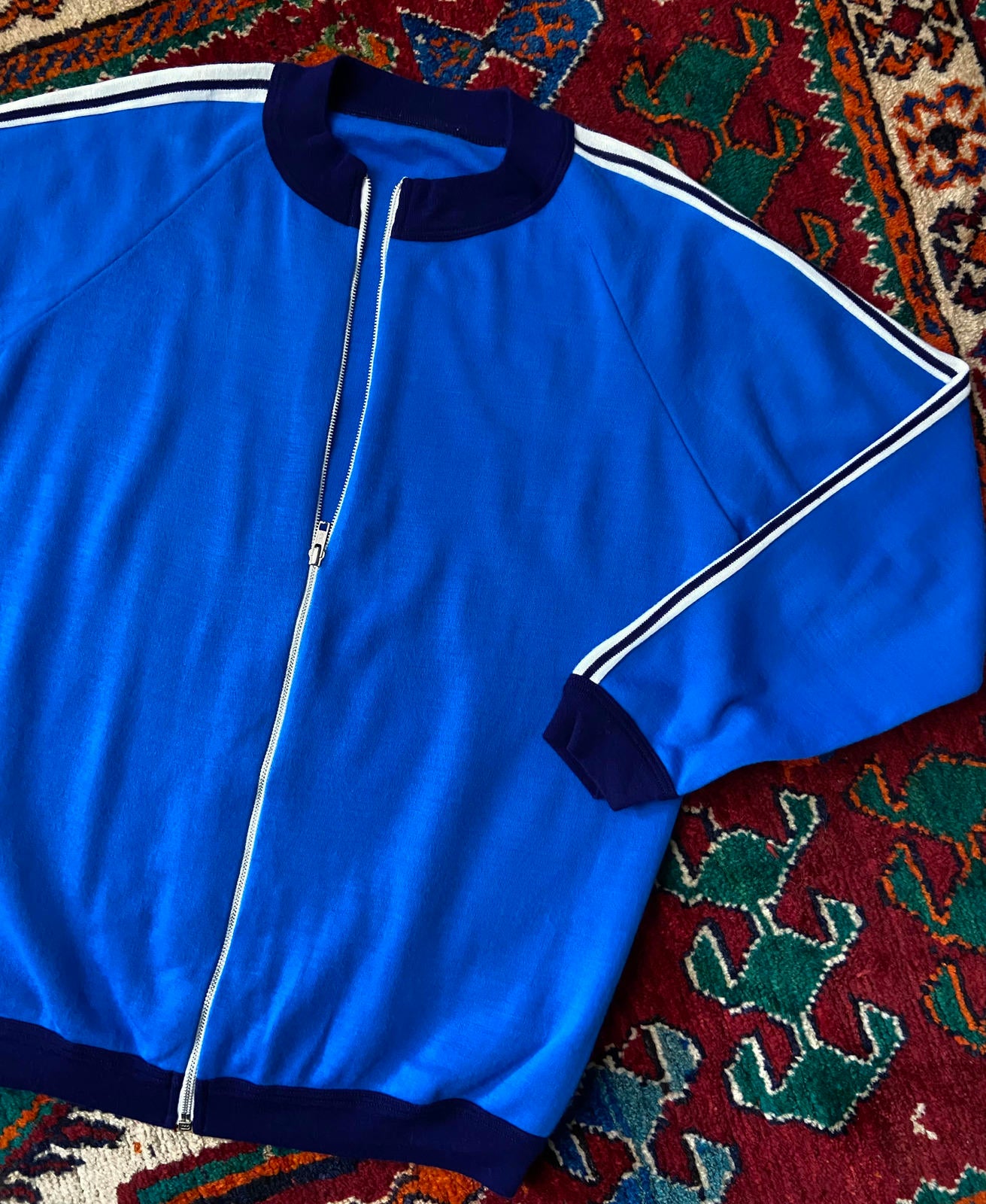 Vintage 1970s Blue Roundneck Track Top