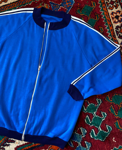 Vintage 1970s Blue Roundneck Track Top